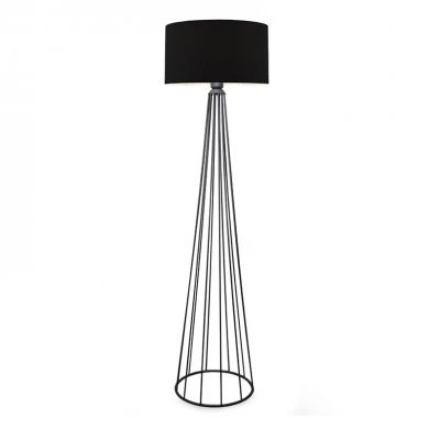 Faraday Megapap metallic/fabric floor lamp in black color 38x21x155cm.