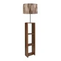 Φωτιστικό δαπέδου Launo Megapap υφασμάτινο Pvc/MDF χρώμα καφέ/καρυδί 38x38x150εκ.