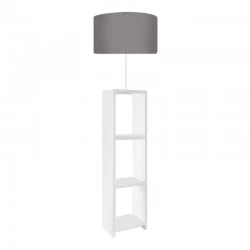 Launo Megapap Mdf/fabric/Pvc floor lamp in white - grey color 38x38x150cm.