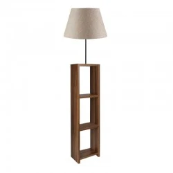 Launo Megapap Mdf/fabric/Pvc floor lamp in beige/walnut color 38x38x150cm.
