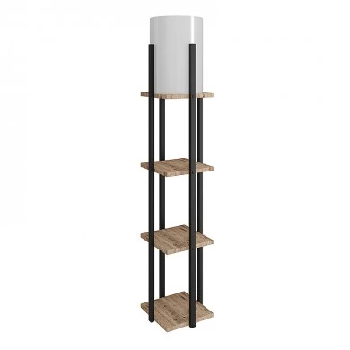 Nora Megapap floor lamp MDF - fabric in black - natural color 21x21x135cm.