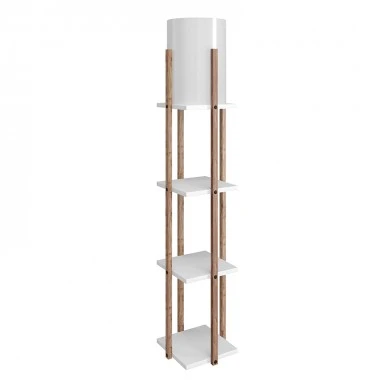 Nora Megapap flora lamp MDF - fabric in natural - white color 21x21x135cm.