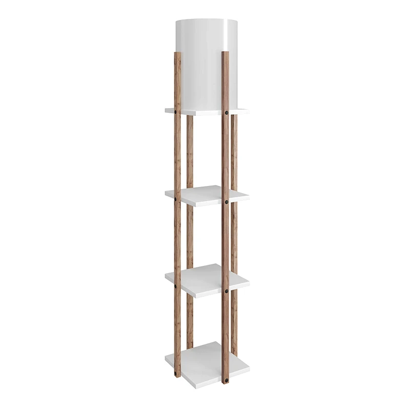 Nora Megapap flora lamp MDF - fabric in natural - white color 21x21x135cm.