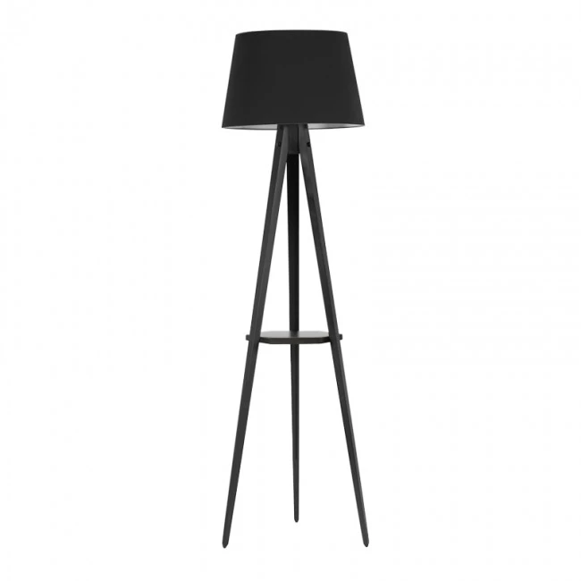 Perry Megapap wood/fabric floor light in black color 45x31x160cm.