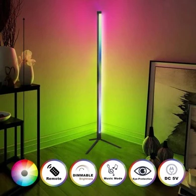 RGB LED Space Megapap floor lamp with wireless control color black Ø25x112cm.