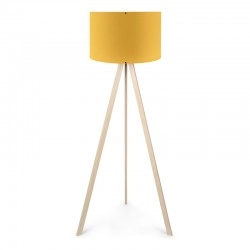 Φωτιστικό δαπέδου Rosling Megapap Mdf/ύφασμα Pvc χρώμα φυσικό/κροκί 38x21x140εκ.