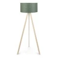 Φωτιστικό δαπέδου Rosling Megapap Mdf/ύφασμα Pvc χρώμα φυσικό/χακί 38x38x140εκ.