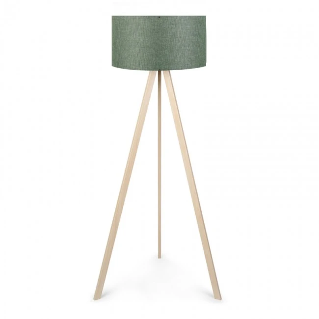 Rosling Megapap Mdf/fabric/Pvc floor lamp in natural/khaki green color 38x38x140cm.