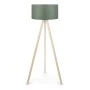 Φωτιστικό δαπέδου Rosling Megapap Mdf/ύφασμα Pvc χρώμα φυσικό/χακί 38x38x140εκ.