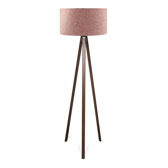 Rosling Megapap Mdf/fabric/Pvc floor lamp in walnut/dusty rose color 38x21x140cm.