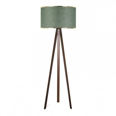 Φωτιστικό δαπέδου Rosling Megapap Mdf/ύφασμα Pvc χρώμα καρυδί/κυπαρισσί 38x21x140εκ.