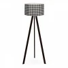 Rosling Megapap Mdf/fabric/Pvc floor lamp in black/black and white color 38x38x140cm.