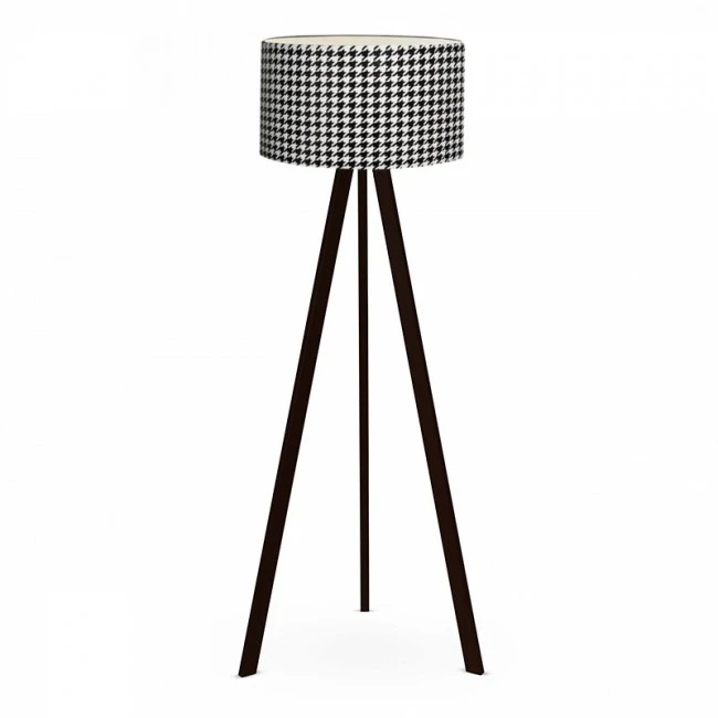 Rosling Megapap Mdf/fabric/Pvc floor lamp in black/black and white color 38x38x140cm.