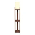 Verma I Megapap E27 MDF - Fabric pvc floor lamp in walnut - cream color 18.5x18.5x142cm.