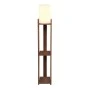 Verma I Megapap E27 MDF - Fabric pvc floor lamp in walnut - cream color 18.5x18.5x142cm.