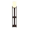 Verma I Megapap E27 MDF - Fabric pvc floor lamp in wenge - cream color 18.5x18.5x142cm.