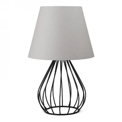 Akerlind Megapap fabric/Pvc/metallic table lamp in light grey/black color 22x17x36cm.