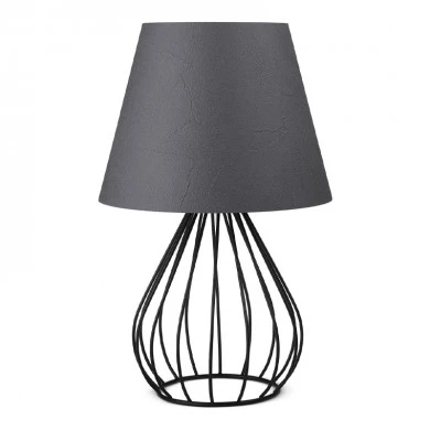 Akerlind Megapap fabric/Pvc/metallic table lamp in light anthracite/black color 22x17x36cm.