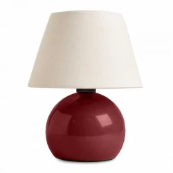 Alaska Megapap E27 metal - fabric pvc in wine red - cream color Ø22x30cm.