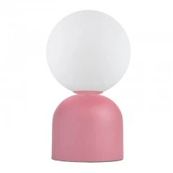 Albus Megapap E14 metal - glass in pink - white color Ø13x28cm.