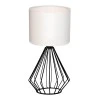Aldo Megapap E27  fabric/metal table light in white - black color Φ18x36cm.