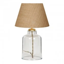 Atkinson Megapap fabric/plastic table lamp in brown/golden color 22x14x30cm.