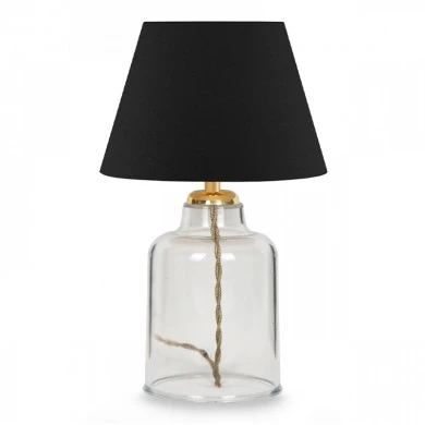 Atkinson Megapap fabric/plastic table lamp in black/golden color 22x14x30cm.