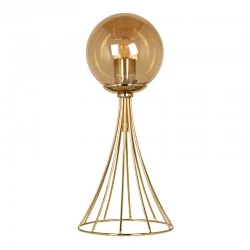 Φωτιστικό επιτραπέζιο Chavi Megapap E27 μεταλλικό χρώμα χρυσό 20x20x40εκ.