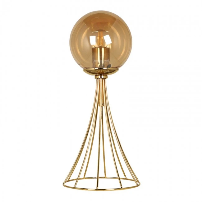 Φωτιστικό επιτραπέζιο Chavi Megapap E27 μεταλλικό χρώμα χρυσό 20x20x40εκ.