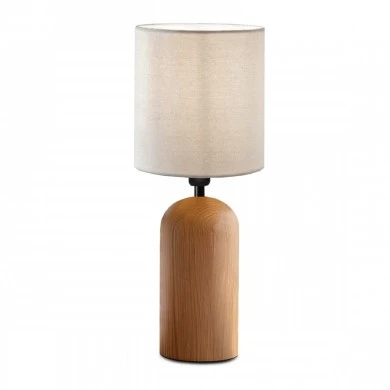 Cora Megapap E14 wooden - fabric PVC table lamp in natural - cream color Ø15x35cm.