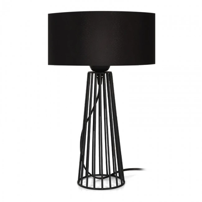 Filip Megapap E27 metal - fabric desk lamp in black color 25x25x45cm.