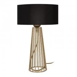 Filip Megapap E27 metal - fabric desk lamp in gold - black color 25x25x45cm.