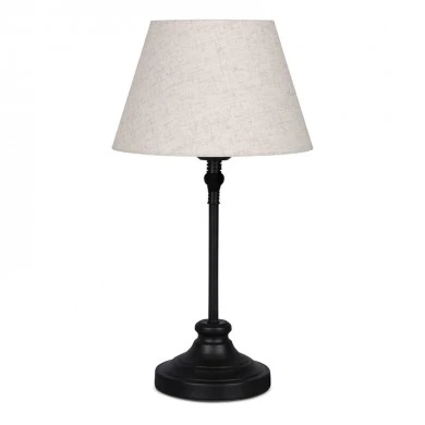 Grace Megapap E27 metal - fabric pvc table lamp in black - cream color Ø22x48cm.
