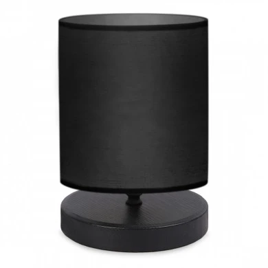 Hassard Megapap fabric/Mdf table lamp in black color 15x16x22cm.