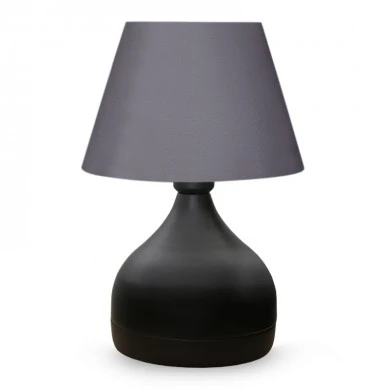 Hubert Megapap fabric/metallic table lamp in grey/black color 22x14x32cm.