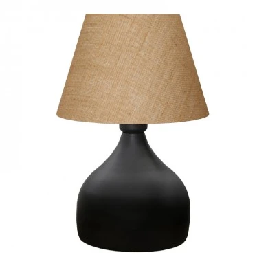 Hubert Megapap fabric/metallic table lamp in brown/black color 22x14x32cm.