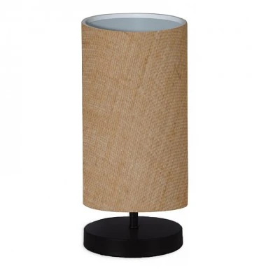 Huls Megapap fabric/wooden/metallic table lamp in natural/black color 15x24x30cm.