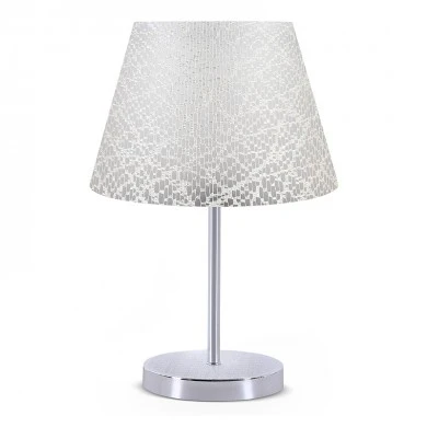 Jules Megapap fabric/Pvc/chrome table lamp in white/silver color 22x17x37cm.