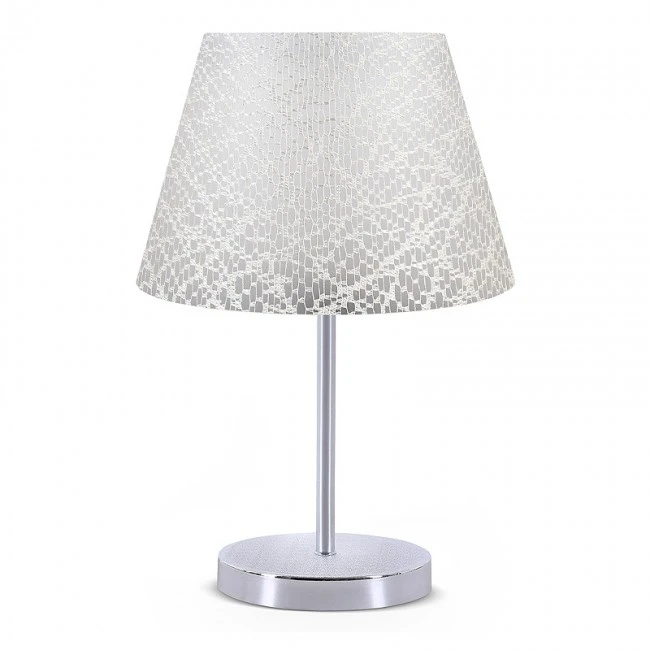 Jules Megapap fabric/Pvc/chrome table lamp in white/silver color 22x17x37cm.