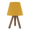 Lander Megapap E27 fabric/Pvc/wooden table lamp in yellow/brown color 22x17x33cm.
