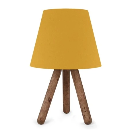 Lander Megapap E27 fabric/Pvc/wooden table lamp in yellow/brown color 22x17x33cm.