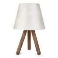 Lander Megapap fabric/Pvc/wooden table lamp in white/brown color 22x14x32cm.