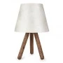 Lander Megapap fabric/Pvc/wooden table lamp in white/brown color 22x14x32cm.