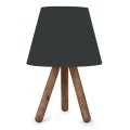 Lander Megapap fabric/Pvc/wooden table lamp in black/brown color 22x17x32cm.
