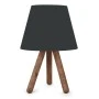 Lander Megapap fabric/Pvc/wooden table lamp in black/brown color 22x17x32cm.