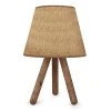 Lander Megapap fabric/Pvc/wooden table lamp in sand beige/brown color 22x17x32cm.