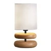 Lucia Megapap E14 wooden - fabric PVC table lamp in natural - cream color Ø15x35cm.