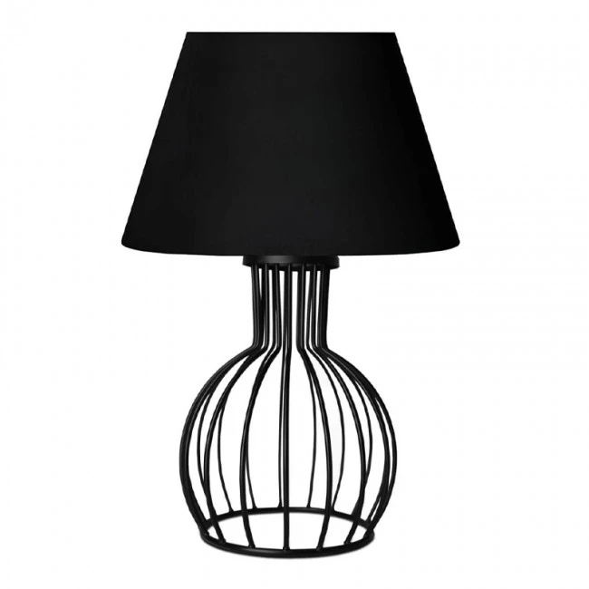Magnolia Megapap E27 fabric/metal table light in black color Φ22x36cm.
