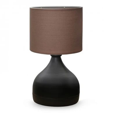 Neil Megapap fabric/metallic table lamp in brown/black color 18,5x17x32cm.