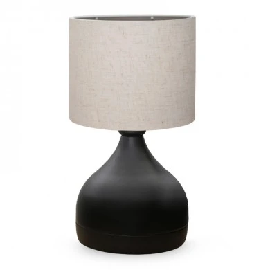 Neil Megapap fabric/metallic table lamp in cream/black color 18,5x17x32cm.